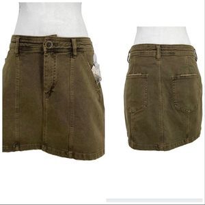 Free People Lennox Denim Mini Skirt – Antique Brass | Size 30 | NWT